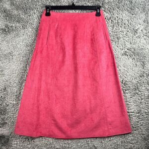 Vintage Orvis Pink Suede Leather Maxi A Line Skirt Size 8